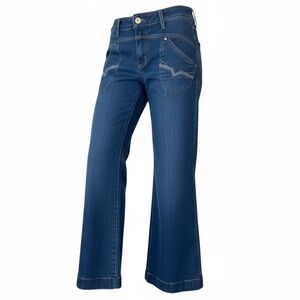 Vintage Guess Back Triangle Pockets High Waisted Wide-Leg Denim Jeans Size 28